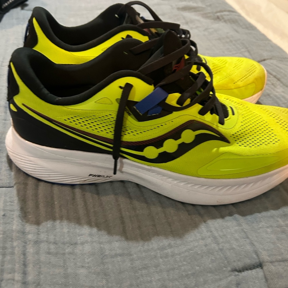 Saucony Bright Yellow and Black Athletic Shoes